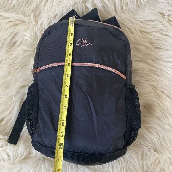 Ellie Packable Backpack Black/Pink Gold Supper Lightweight Travel Vacation NWT - Picture 6 of 10